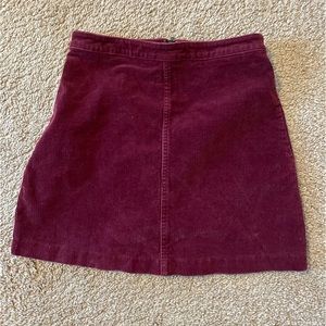 Forever 21 Burgundy Corduroy Zip-up Skirt